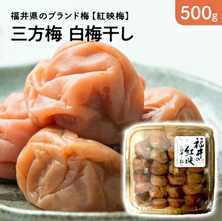福井県産三方梅【白梅干し】秀品約500gパック入り 紅さし梅使用 無